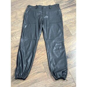 GENERATION LOVE Alexandra Faux Leather Ankle Zip Jogger Black Sz S NWOT